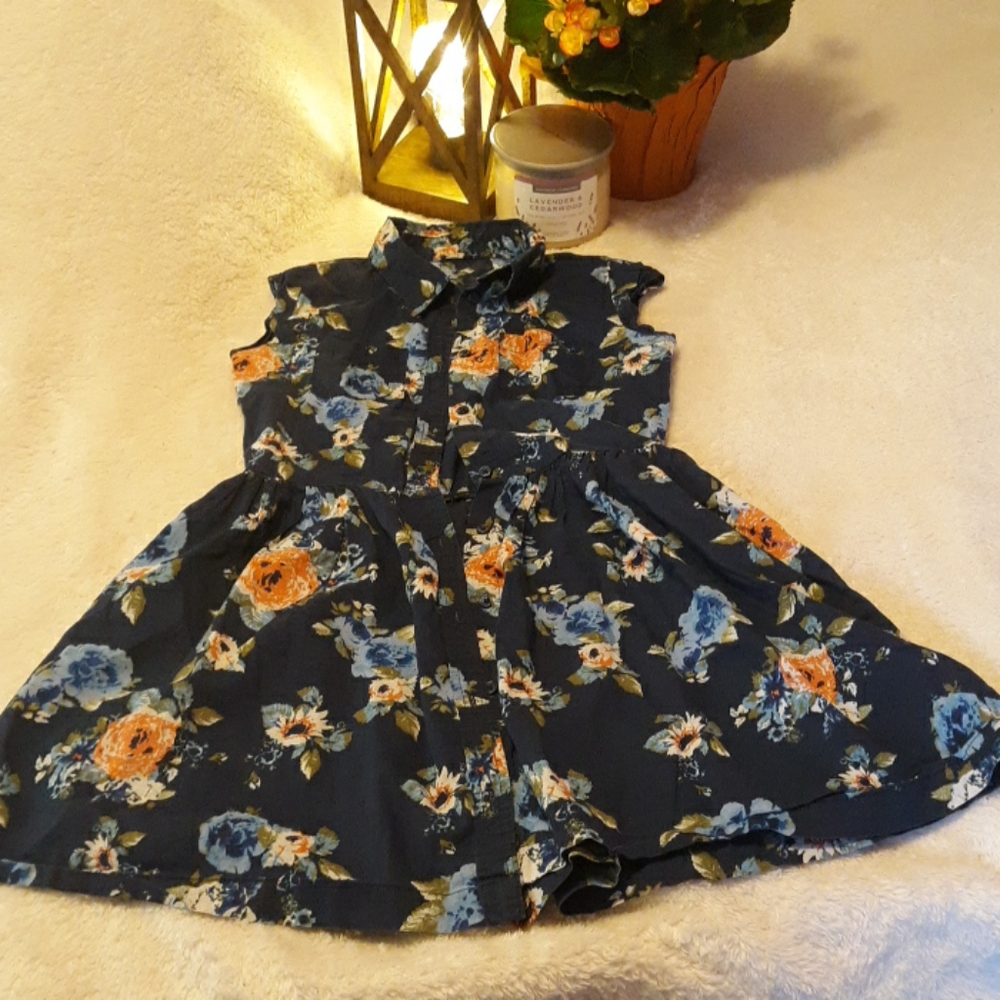 Floral shirt dark navy